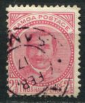 Самоа 1886-1900 гг. • Gb# 52a • 2½ d. • король Малиетоа Лаупепа • в.з. 4b • Used VF ( кат.- £ 5 )