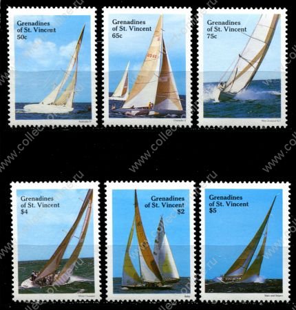 Гренадины Сент-Винсента 1988 г. • SC# 579-84 • 50 c. - $5 • спортивные парусные яхты • полн. серия • MNH OG XF