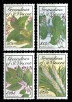 Гренадины Сент-Винсента 1989 г. • SC# 671-4 • 80 c. - $1.85 • цветущие растения • полн. серия • MNH OG XF