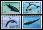 Гренадины Сент-Винсента 1980 г. • SC# 183-6 • 10 c. - $2 • Киты и дельфины • полн. серия • MNH OG XF