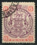 Родезия 1897 г. • Gb# 71 • 6 d. • осн. выпуск • герб колонии • Used XF ( кат.- £4 )