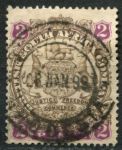 Родезия 1896-1897 гг. • Gb# 30 • 2 d. • 1-й выпуск (с точкой у хвоста) • герб колонии • Used XF ( кат.- £ 3 )