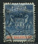 Родезия 1892-1894 гг. • Gb# 18 • ½ d. • герб колонии • стандарт • Used VF ( кат.- £ 4,75 )