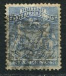 Родезия 1892-1893 гг. • Gb# 2 • 6 d. • герб колонии • Used VF ( кат.- £ 26 )