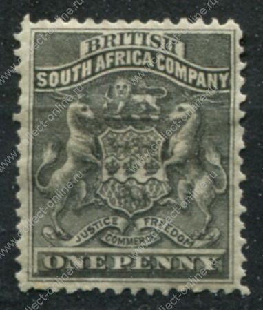 Родезия 1892-1893 гг. • Gb# 1 • 1 d. • герб колонии • MH OG VF ( кат.- £ 20 )