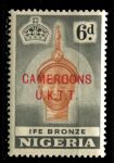 Британский Камерун 1960-1961 гг. • Gb# T7a • 6 d. • надпечатка U.K.T.T. на марках Нигерии • бронзовая маска • MNH OG XF