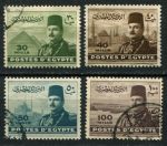 Египет 1947-1951 гг. • SC# 267-269A • 30 - 100 m. • король Фарук(на фоне достопримечательностей) • стандарт ( 4 марки ) • Used VF