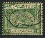 Египет 1867 г. • SC# 11 • 20 pa. • Сфинкс и пирамиды • стандарт • Used VG ( кат. - $15 )