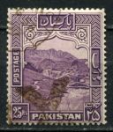 Пакистан 1948-1956 гг. • Gb# 43b • 25 r. • осн. выпуск • горное ущелье • перф. - 13 • концовка • Used VF ( кат. - £48 )