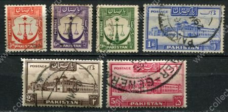 Пакистан 1948-1957 гг. • Gb# 24a .. 40 • 3 p. .. 5 R. • основной выпуск • перф. 13½ • 6 марок • Used VF ( кат. - £35+ )