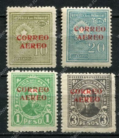 Парагвай 1930 г. • SC# C25-8 • 10 c. - 3 p. • надпечатки • авиапочта полн. • серия • MH OG VF
