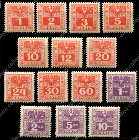 Австрия 1945 г. Mi# PM 175-88 • 1 pf. - 10 M. • доплатные • полн. серия • MH OG VF