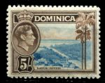 Доминика 1938-1947 гг. • Gb# 108 • 5 sh. • Георг VI • основной выпуск • мост на реке • MNH OG VF ( кат.- £ 20 )