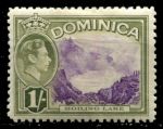 Доминика 1938-1947 гг. • Gb# 106 • 1 sh. • Георг VI • основной выпуск • "кипящее" озеро • MH OG VF ( кат.- £ 6,5 )
