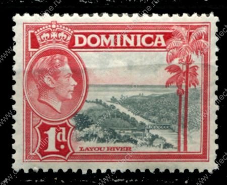 Доминика 1938-1947 гг. • Gb# 100 • 1 d. • Георг VI • основной выпуск • мост на реке • MNH OG VF