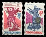 Чехословакия 1977 г. • Mi# 2410-11 • 30 и 50 h. • 50-летие Октябрьской революции • полн. серия • MNH OG XF