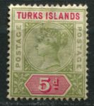 Теркс и Кайкос 1893-1895 гг. • Gb# 72 • 5 d. • Виктория • стандарт • MNG VF ( кат. - £12 )