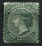 Теркс и Кайкос 1881 г. • Gb# 52 • 1 sh. • Виктория • стандарт • Used VF ( кат. - £160 )