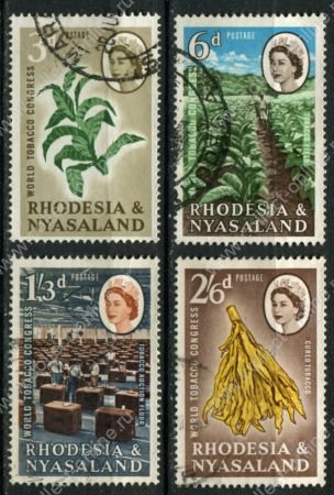 Родезия и Ньясаленд 1963 г. • Gb# 43-6 • 3 d. - 2s.6d. • Международный табачный конгресс • полн. серия • Used VF ( кат.- £ 4 )