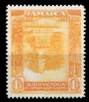 Ямайка 1919-1921 гг. • Gb# 85a • 1 sh. • перевернутый центр! • ошибка • редкость! • копия