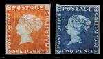 Маврикий 1847 г. • Gb# 1-2 • 1 и 2 d. • "оранжевый и голубой Маврикии" • редкость! • копии