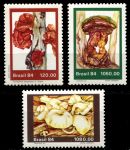 Бразилия 1984 г. • SC# 1955-7 • 120 - 1080 cr. • местные грибы • полн. серия • MNH OG XF ( кат.- $ 5 )