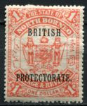 Северное Борнео 1901-1905 гг. • Gb# 142 • $1 • надпечатка "Британский протекторат" • герб • MLH OG VF
