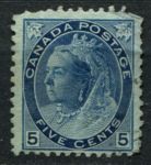 Канада 1898-1902 гг. • SC# 79 • 5 c. • Королева Виктория • номинал цифры • Used F ( кат.- $ 3 )