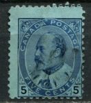 Канада 1903-1908 гг. • SC# 91 • 5 c. • Эдуард VII • стандарт • Used F-VF ( кат.- $ 5,75 )
