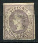 Австралия • Виктория 1857 г. • Gb# 47 • 2 d. • королева Виктория • Used VF ( кат.- £50 )