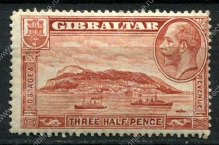 Гибралтар 1931-1933 гг. • Gb# 111 • 1½ d. • Георг V • осн. выпуск • скала Гибралтар • MH OG VF ( кат. - £2 )