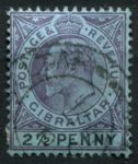 Гибралтар 1903 г. • Gb# 49 • 2½ d. • Эдуард VII • стандарт • Used VF