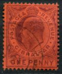 Гибралтар 1903 г. • Gb# 47 • 1 d. • Эдуард VII • стандарт • Used VF