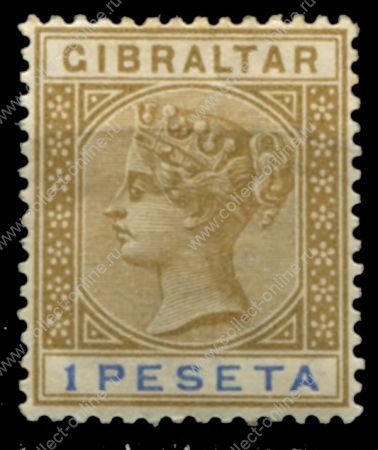 Гибралтар 1889-1895 г. • Gb# 31 • 1 pt. • королева Виктория • стандарт • MH OG VF ( кат. - £6 )