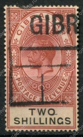 Гибралтар 1925-1932 гг. • Gb# 103 • 2 sh. • Георг V • стандарт • Used VF ( кат. - £40 )