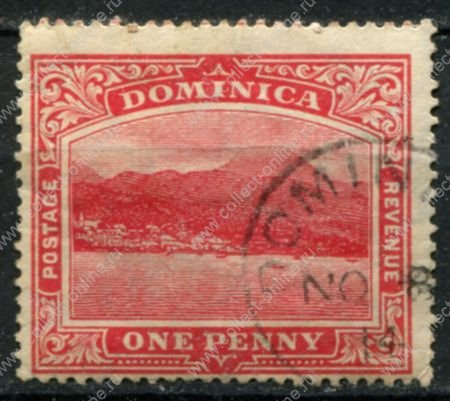 Доминика 1908-1920 гг. • Gb# 48 • 1 d. • вид столицы Розо с моря • Used VF