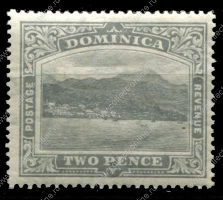 Доминика 1921-1922 гг. • Gb# 65 • 2 d. • вид столицы Розо с моря • MH OG VF ( кат.- £3 )
