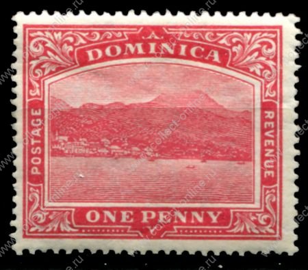 Доминика 1908-1920 гг. • Gb# 48 • 1 d. • вид столицы Розо с моря • MH OG VF ( кат.- £3.50 )