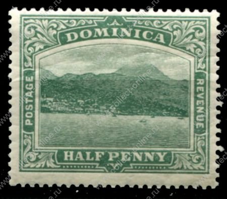 Доминика 1908-1920 гг. • Gb# 47 • ½ d. • вид столицы Розо с моря • MNH OG VF ( кат.- £14 )