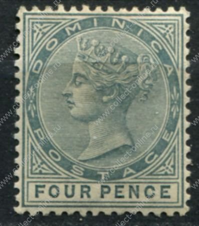 Доминика 1886-1890 гг. • Gb# 24 • 4 d. • королева Виктория • стандарт • MH OG VF ( кат.- £9 )