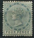 Доминика 1886-1890 гг. • Gb# 24 • 4 d. • королева Виктория • стандарт • MH OG VF ( кат.- £9 )