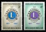 Бельгия 1967 г. • Mi# 1461-2 • 3 и 6 fr. • 50-ти летие бельгийского Лайонс клаб интернэшнл • полн. серия • MNH OG XF