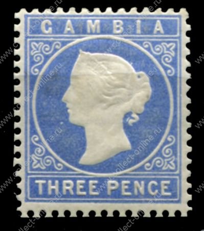 Гамбия 1886-1893 гг. • Gb# 32d • 6d. • Королева Виктория • стандарт • MH OG VF ( кат. - £80 )