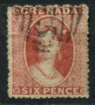 Гренада 1861-1862 гг. • Gb# 3 • 6 d. • Королева Виктория • стандарт • Used VF ( кат.- £90 )
