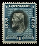 Кипр 1928 г. • Gb# 124 • 1 pi. • 50-летие Британского правления. • Зенон Китийский • MH OG VF ( кат.- £4 )