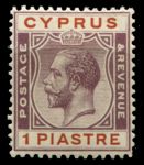 Кипр 1924-1928 гг. • Gb# 106 • 1 pi. • Георг V • стандарт • MH OG VF ( кат.- £4 )