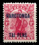 Кука о-ва 1919 г. • Gb# 47 • 1 d. • надпечатка • "Rarotonga.." • стандарт • MNH OG VF