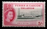Теркс и Кайкос 1957 г. • Gb# 249 • 5 sh. • Елизавета II • основной выпуск • станция связи • MNH OG XF ( кат. - £14 )