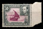 Кения, Уганда и Танганьика 1938-1954 гг. • Gb# 144e • 50 c. • Георг VI основной выпуск • Парусная лодка • MNH OG XF ( кат.- £ 15 )