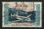 Франция 1954 г. • Mi# 990 • 1000 fr. • Французские самолёты • Бреге 763 Прованс • авиапочта • Used VF ( кат. - €20 )